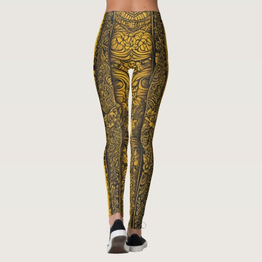 Twisted Yellow Ribbon AI art Leggings (Achterkant)