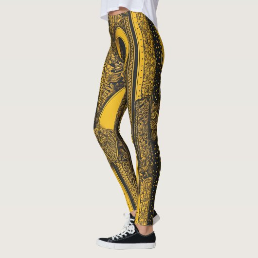 Twisted Yellow Ribbon AI art Leggings (Links)