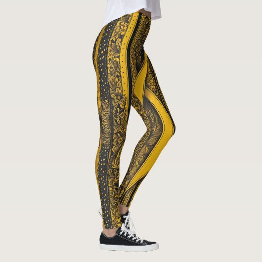 Twisted Yellow Ribbon AI art Leggings (Rechts)
