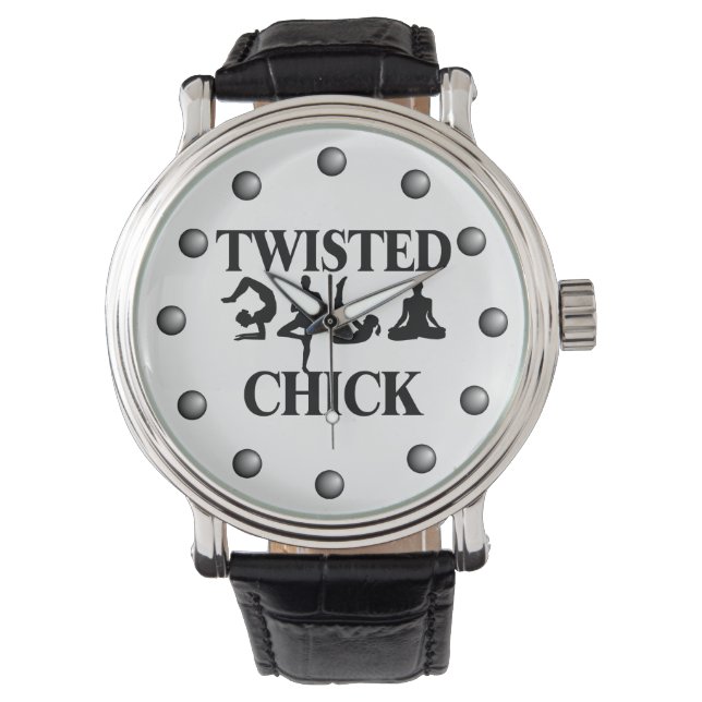 Twisted Yoga Chick Horloge (Voorkant)