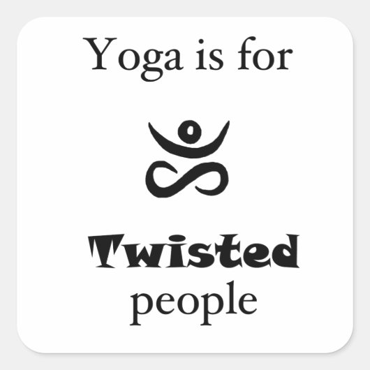 Twisted Yoga Vierkante Sticker (Voorkant)