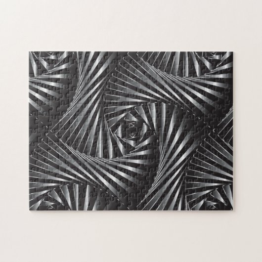 Twisted - zwart staal legpuzzel (Horizontaal)