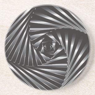 Twisted - Zwart staal Zandsteen Onderzetter