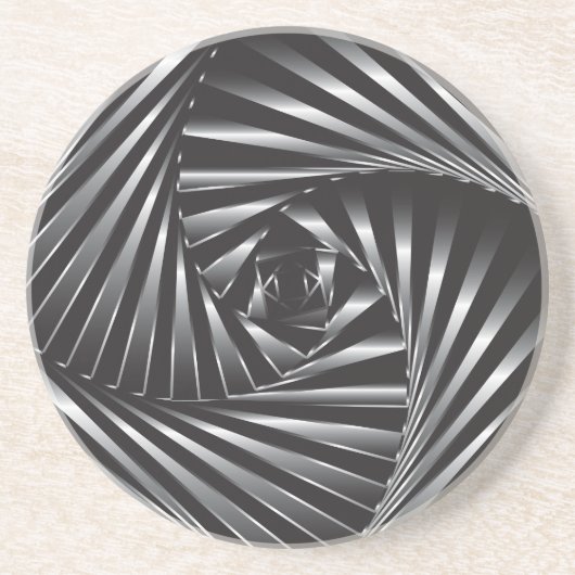 Twisted - Zwart staal Zandsteen Onderzetter (Voorkant)