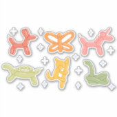 TWISTEERDE DIERLIJKE BALLOENS STICKER (Voorkant)