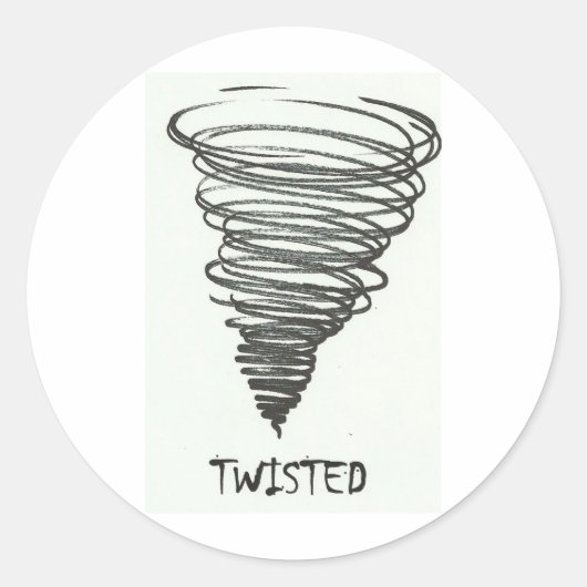 TWISTEERDE TORNADO RONDE STICKER (Voorkant)