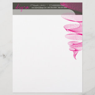 Twister Fuchsia Pink Modern Designer Letterhead Custom Briefhoofd