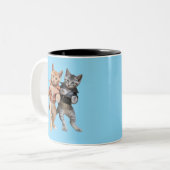 Twistin' Tabbies Tweekleurige Koffiemok (Voorkant links)