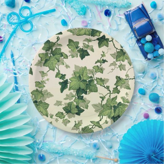 Twisting Ivy Leaves Pattern Papieren Bordje (Feest)