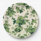 Twisting Ivy Leaves Pattern Papieren Bordje (Voorkant)