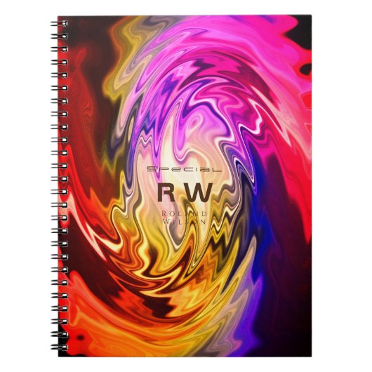 Twisting Liquid Multicolors Gepersonaliseerd Notitieboek (Voorkant)