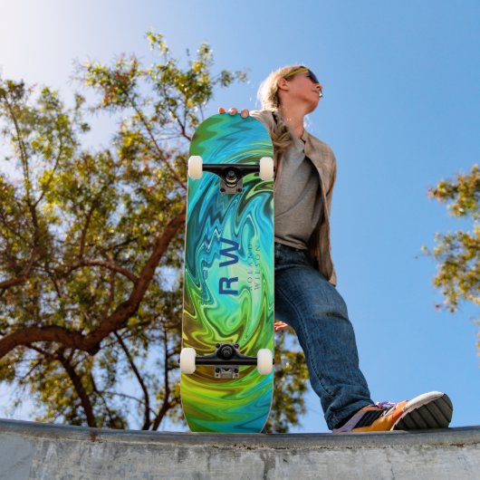 Twisting Liquid Multicolors Gepersonaliseerd Persoonlijk Skateboard (Buiten 1)