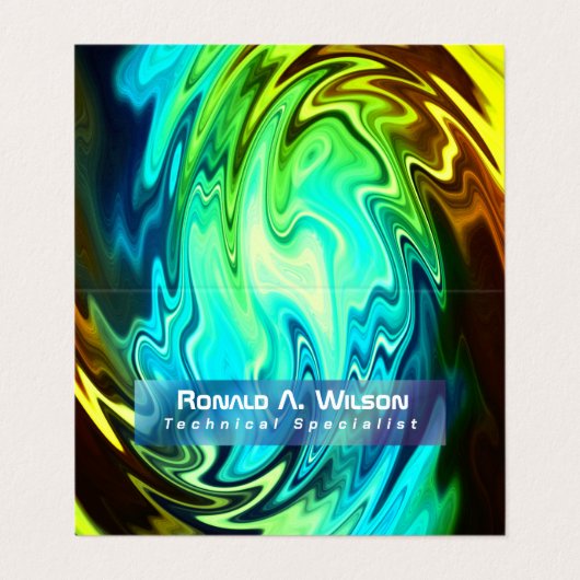Twisting Liquid Multicolors Gepersonaliseerd Visitekaartje (Buitenkant ongevouwen)