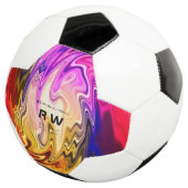 Twisting Liquid Multicolors Gepersonaliseerd Voetbal (Drie kwart)