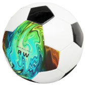 Twisting Liquid Multicolors Gepersonaliseerd Voetbal (Drie kwart)