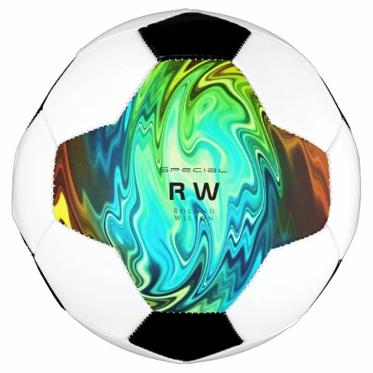 Twisting Liquid Multicolors Gepersonaliseerd Voetbal (Voorkant)