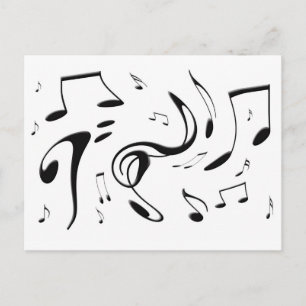 Twisting Musical Notes Briefkaart