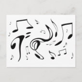Twisting Musical Notes Briefkaart (Voorkant)