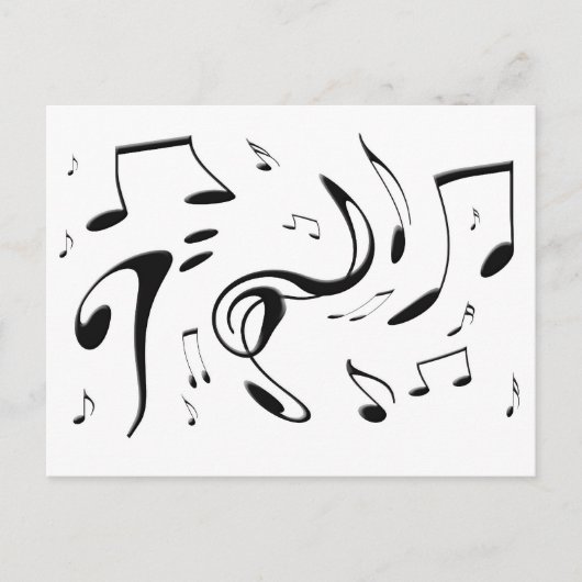 Twisting Musical Notes Briefkaart (Voorkant)