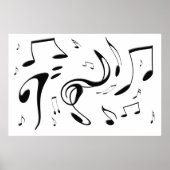 Twisting Musical Notes Poster (Voorkant)