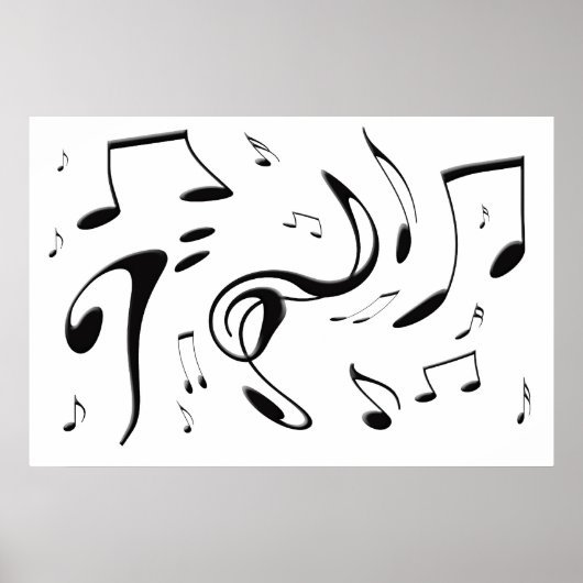 Twisting Musical Notes Poster (Voorkant)