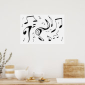 Twisting Musical Notes Poster (Keuken)