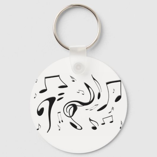Twisting Musical Notes Sleutelhanger (Voorkant)