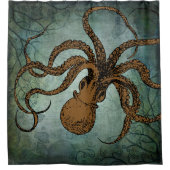  Twisty Octopus (bruin) Douchegordijn (Voorkant)