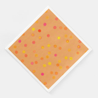 Twisty Polka Dot Spiral Orange Paper Party Napkins Servet