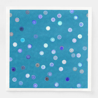 Twisty Polka Dot Spirals Blue Paper Party Napkins Servet