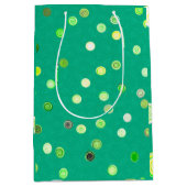 Twisty Polka Dot Spirals Green Gift Bag Medium Cadeauzakje (Voorkant)