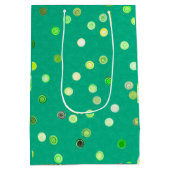 Twisty Polka Dot Spirals Green Gift Bag Medium Cadeauzakje (Achterkant)