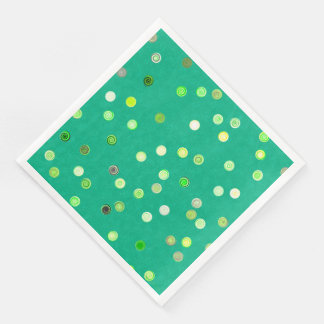 Twisty Polka Dot Spirals Green Paper Party Napkins Servet