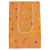 Twisty Polka Dot Spirals Orange Gift Bag Medium Cadeauzakje (Achterkant)
