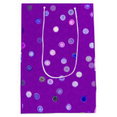 Twisty Polka Dot Spirals Purple Gift Bag Medium Cadeauzakje (Achterkant)