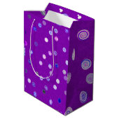 Twisty Polka Dot Spirals Purple Gift Bag Medium Cadeauzakje (Achterkant Gekanteld)