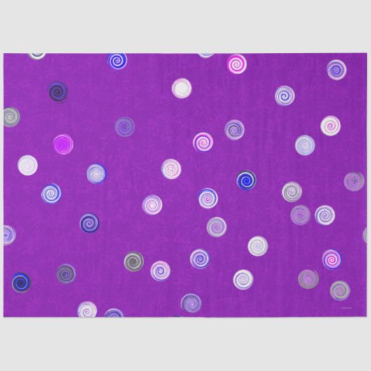 Twisty Polka Dot Spirals Purple Tissue Paper Tissuepapier (Voorkant)