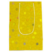 Twisty Polka Dot Spirals Yellow Gift Bag Medium Cadeauzakje (Achterkant)