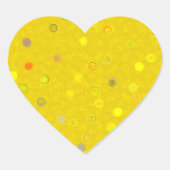 Twisty Polka Dot Spirals Yellow Heart Stickers (Voorkant)