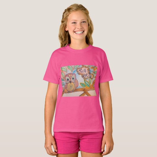 Twit Two, Meisjes Uil T-shirt (Voorkant volledig)