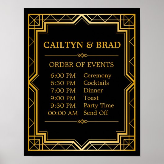 Twitschema-teken | Gatsby Art Deco Poster (Voorkant)