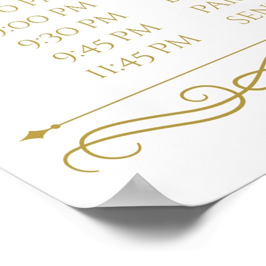 Twitschema-teken | Gold Swirl-kalligrafie Poster (Hoek)