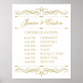 Twitschema-teken | Gold Swirl-kalligrafie Poster (Voorkant)