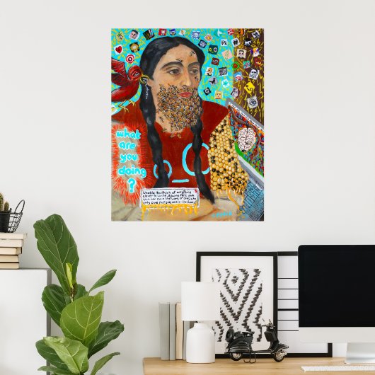 Twitter Bee Beard Print (Thuiskantoor)