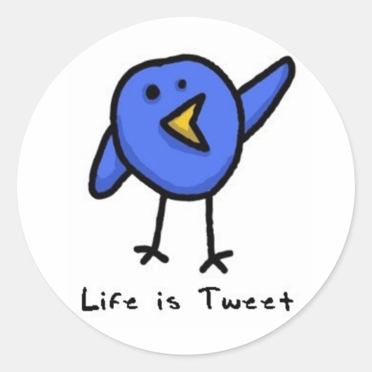Twitter Bird Sticker "Life is Tweet" (Voorkant)