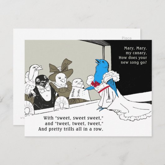 Twitter-blauwe vogel c.1900 Moeder wild gans CC115 Briefkaart (Voorkant / Achterkant)