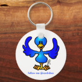 Twitter-blauwe vogel sleutelhanger (Voorkant)