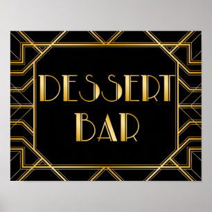 Twitter-bord voor dessert Gatsby Art Deco Poster