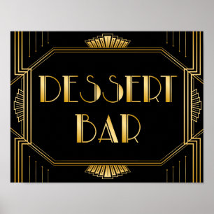 Twitter-bord voor dessert Gatsby Art Deco Poster