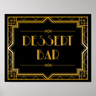 Twitter-bord voor dessert Gatsby Art Deco Poster